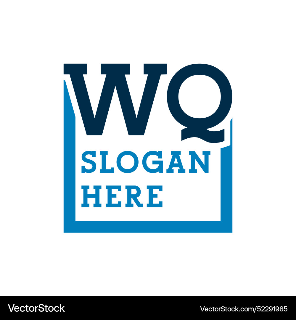 Minimal initials logo letters w and q wq initial Vector Image
