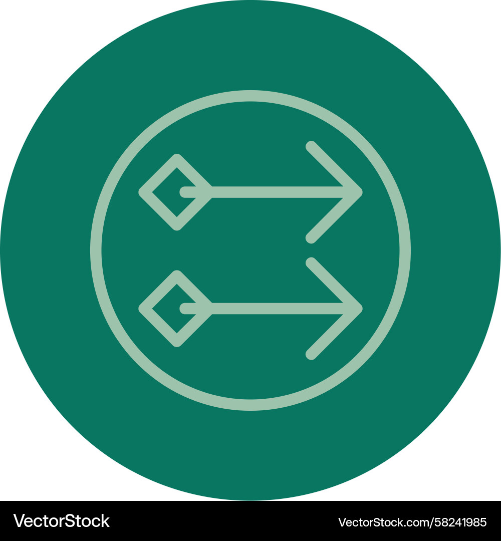 Multi-Color Right Arrow Block Icon Vector Image