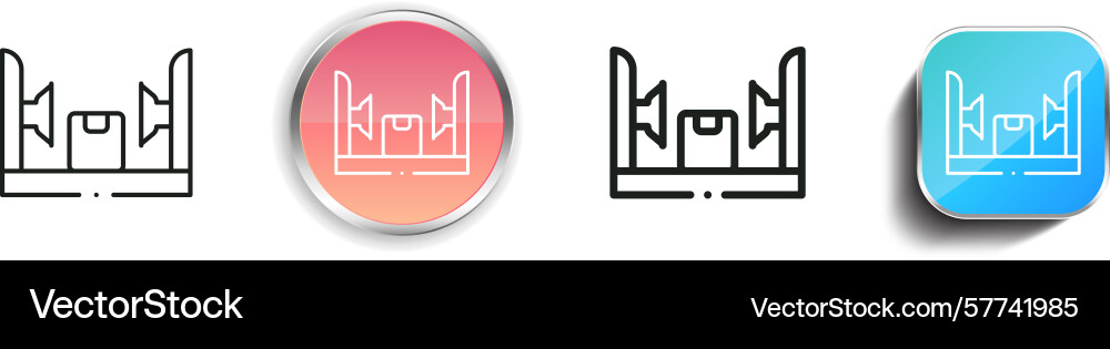 Press icon thin linear regular and button style Press icon thin linear regular and button style vector image