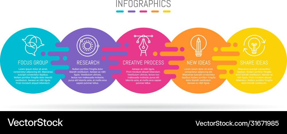 Progress Chart Infographic with Circular Elements vector image