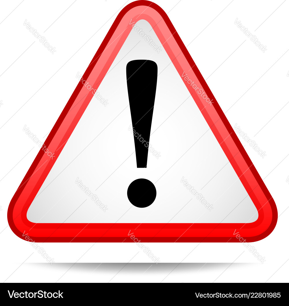 Triangle warning sign with exclamation point Triangle warning sign with exclamation point Vector Image