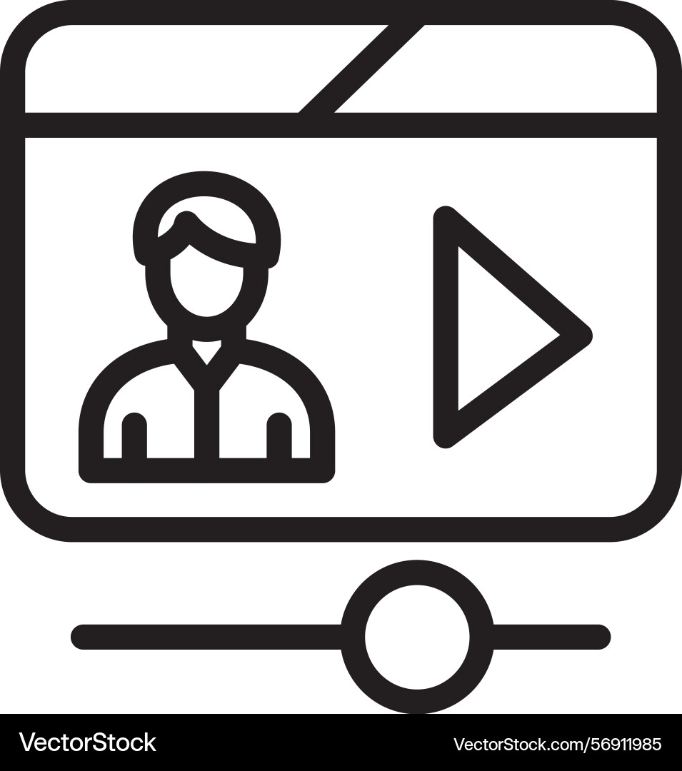 Video tutorial linear style icon design Vector Image