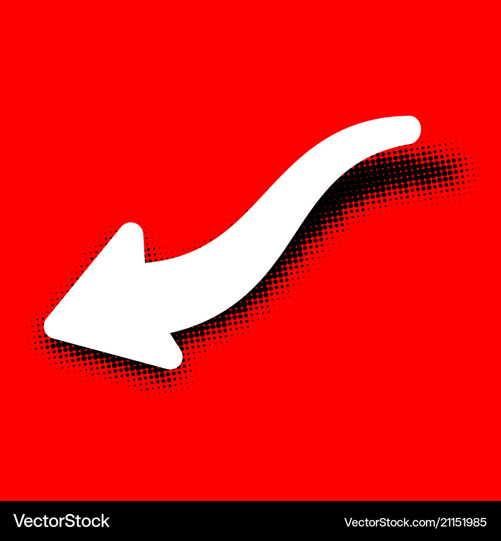 White pop art arrow on red background White pop art arrow on red background vector image