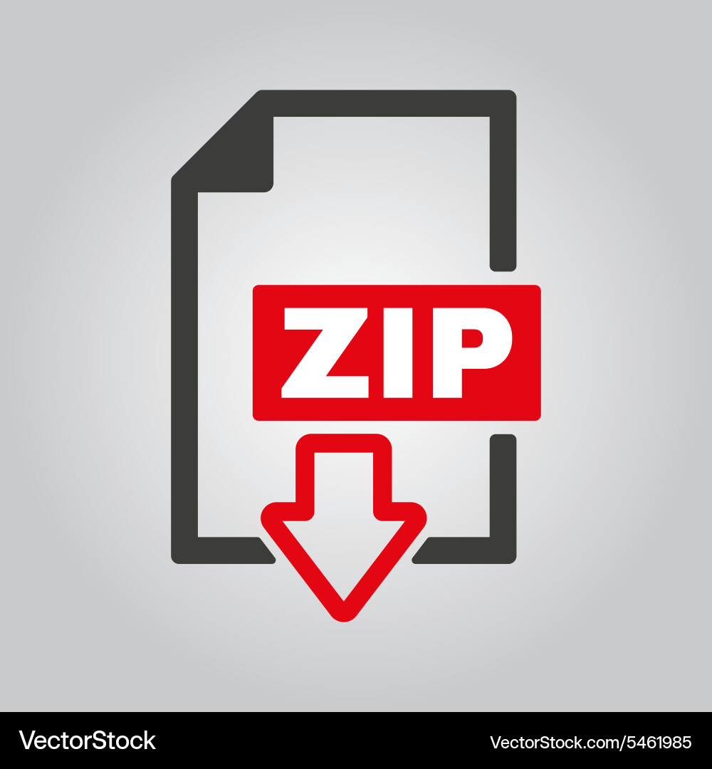 Zip file icon archive and compressed symbol vector image