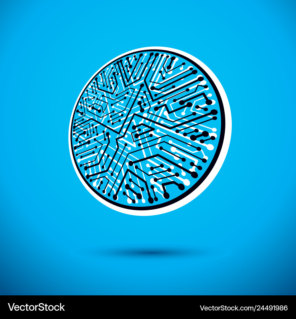 Abstract technology with circular circuit board Abstract technology with circular circuit board vector image