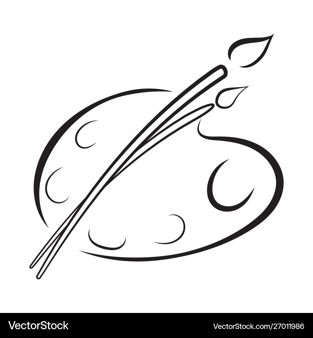 Art palette with paints stylized logo Art palette with paints stylized logo vector image