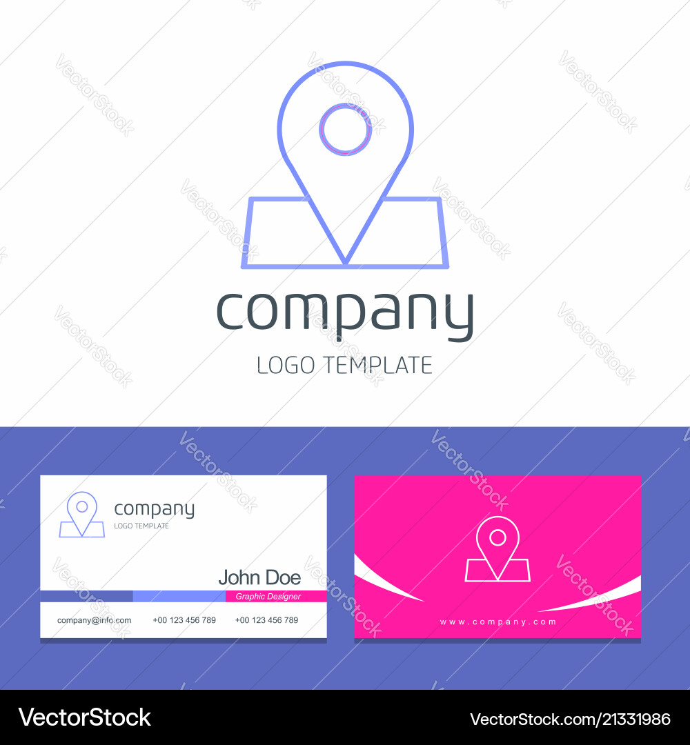 Business card design with navigation and map Vector Image