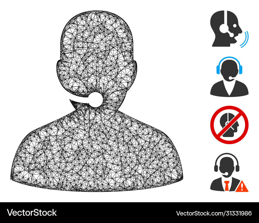 Call center web mesh Call center web mesh vector image