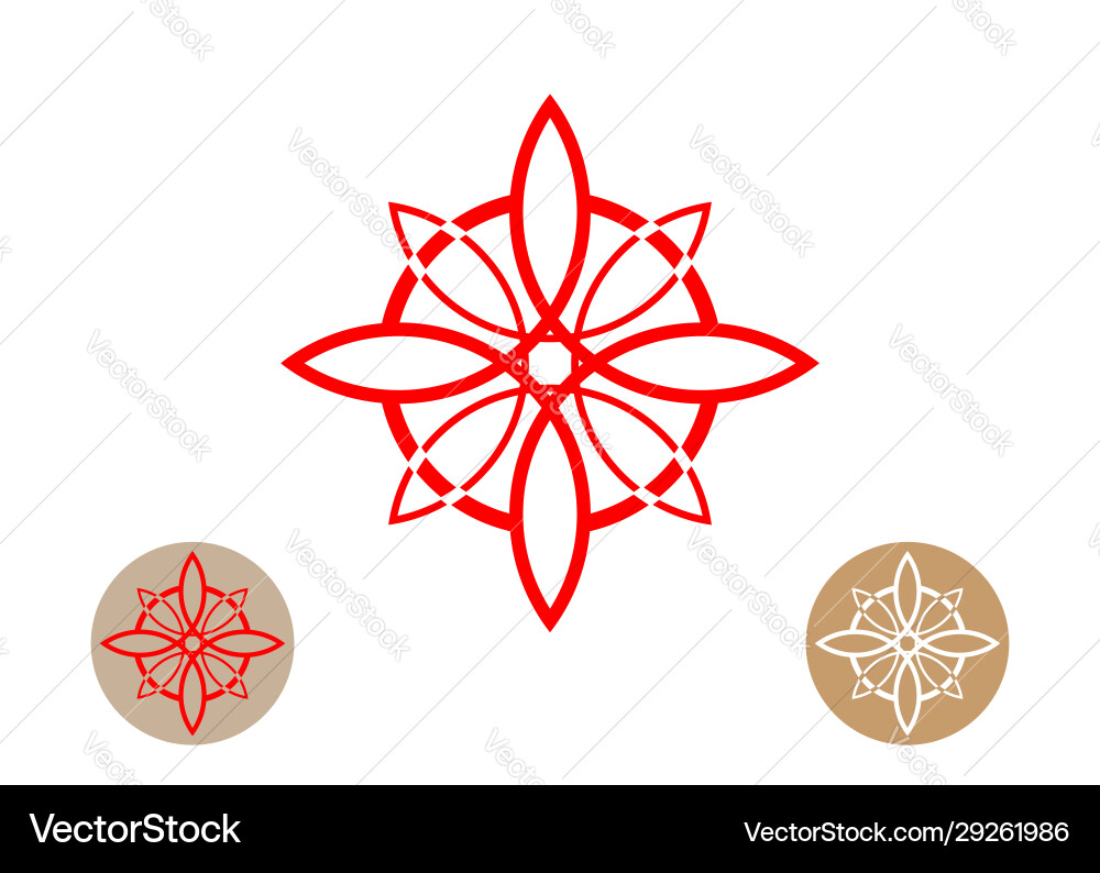 Celtic like style linear star with circle symbol Celtic like style linear star with circle symbol vector image