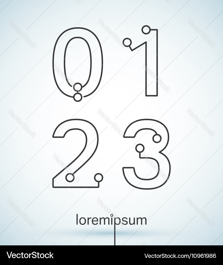 Connection dots font vector image