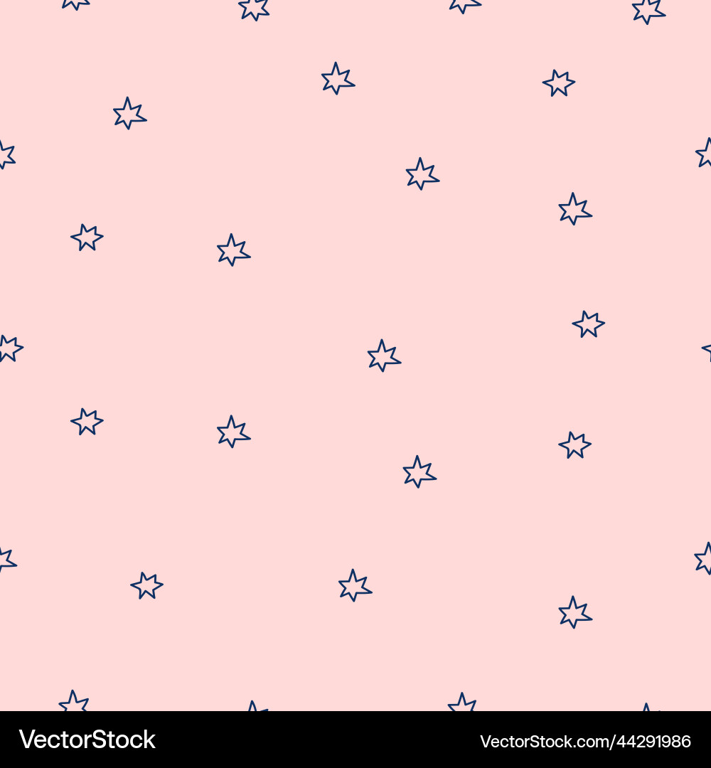 Draw seamless patterns with stars on pink vector image