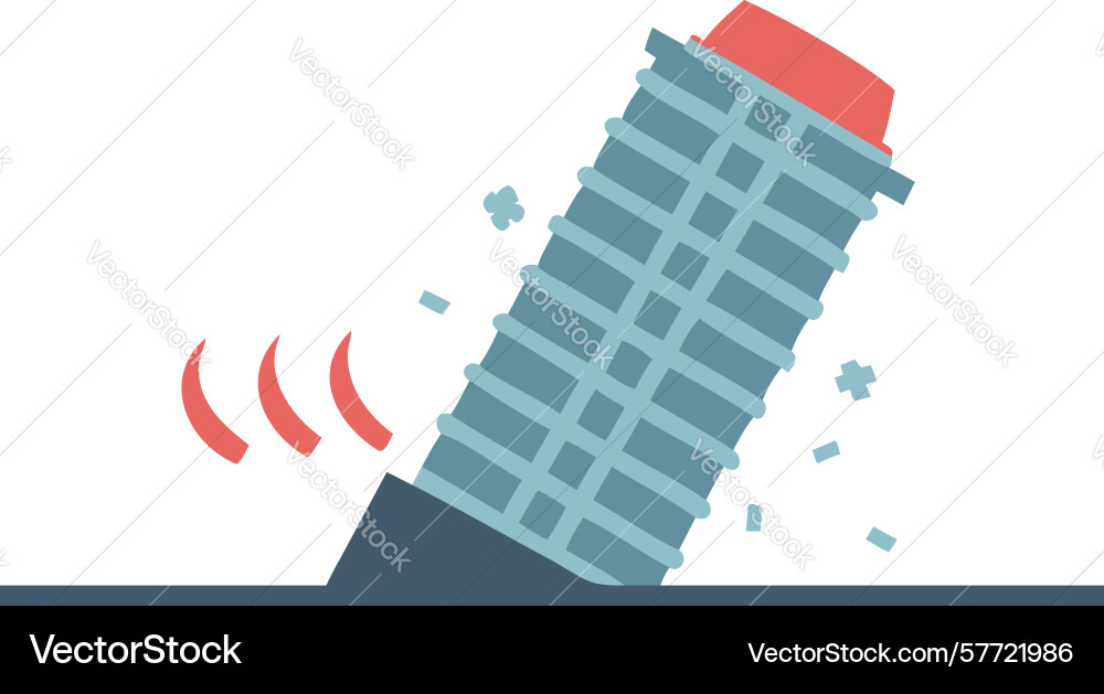 Dynamic swaying building structural instability Vector Image