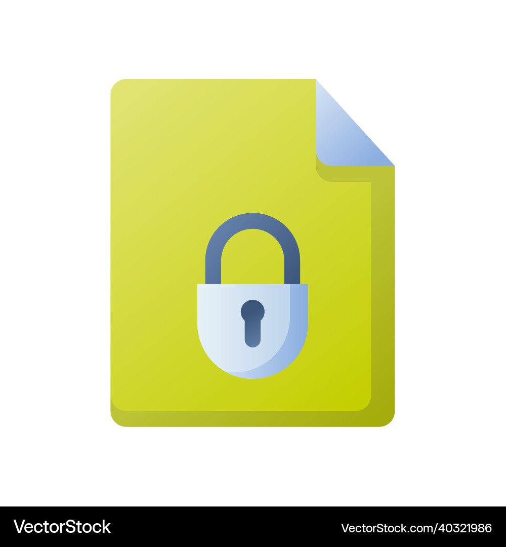 Encrypted document with lock secure single Encrypted document with lock secure single vector image