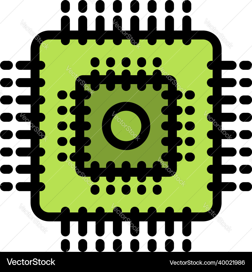 Engineer processor icon color outline Engineer processor icon color outline vector image