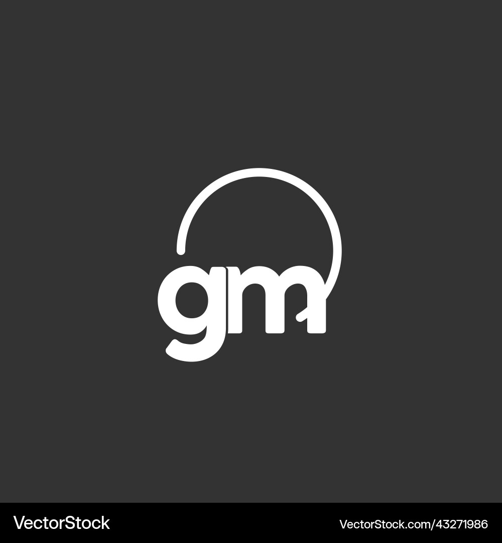 Gm initial logo with rounded circle vector image