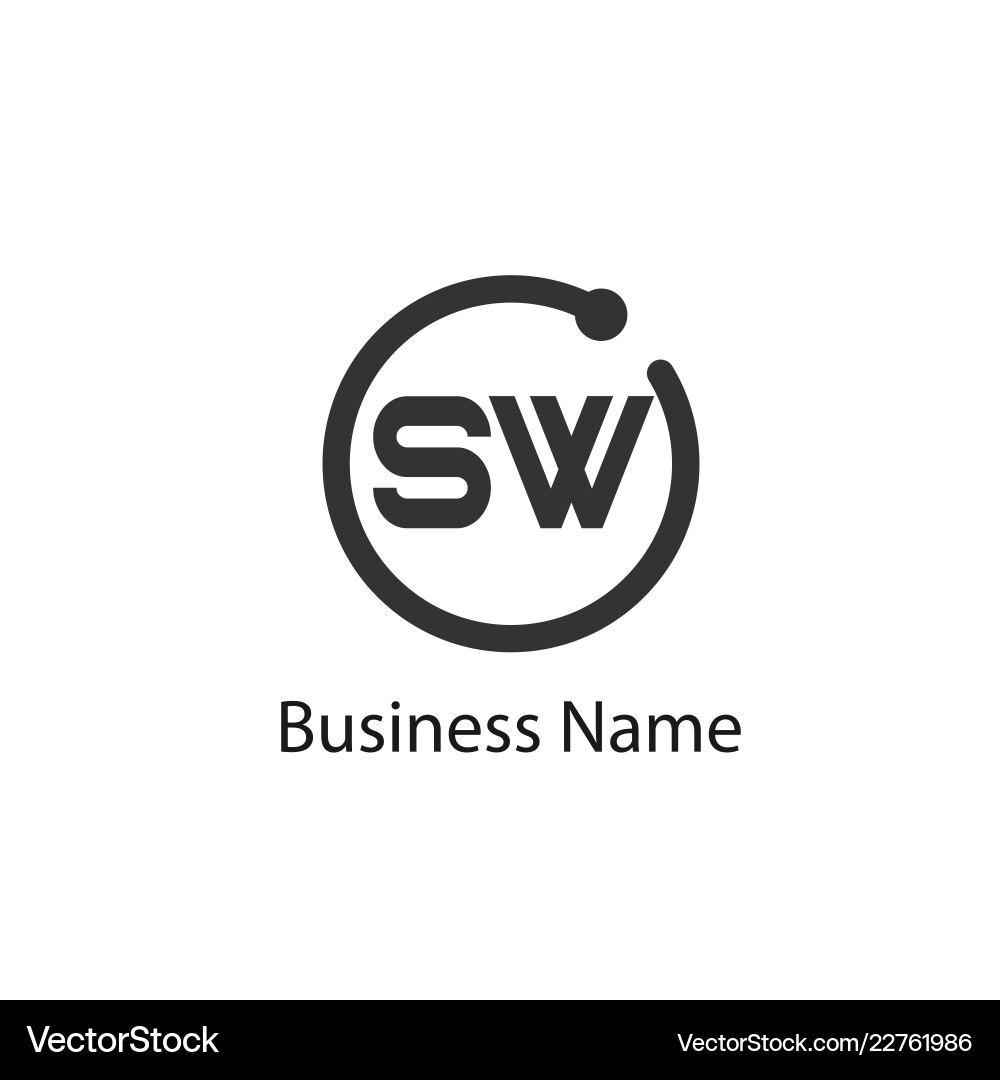 Initial letter sw logo template design Initial letter sw logo template design vector image