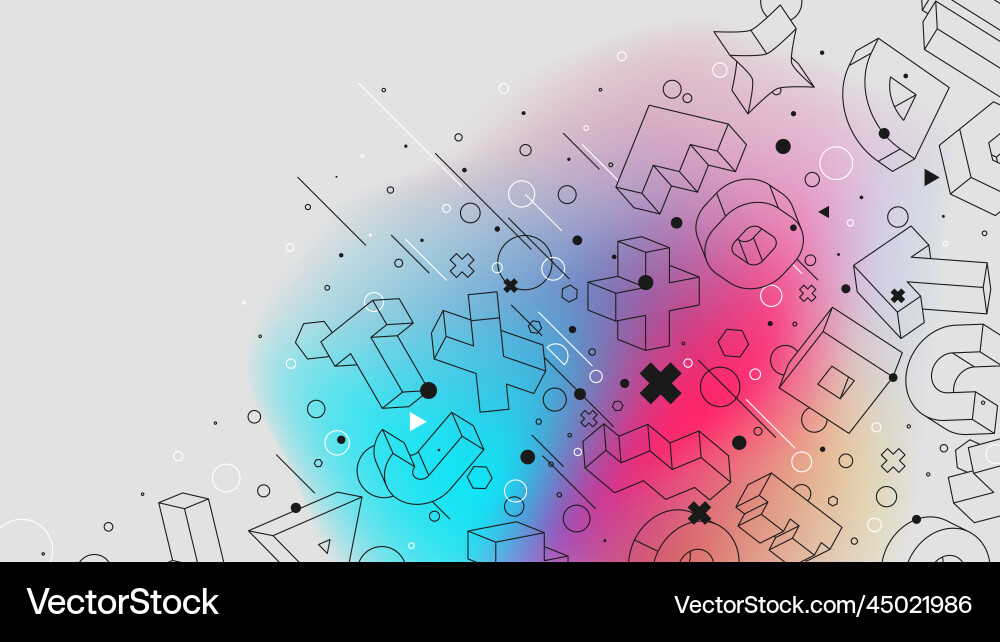 Isometric figures abstract gradient background Isometric figures abstract gradient background vector image