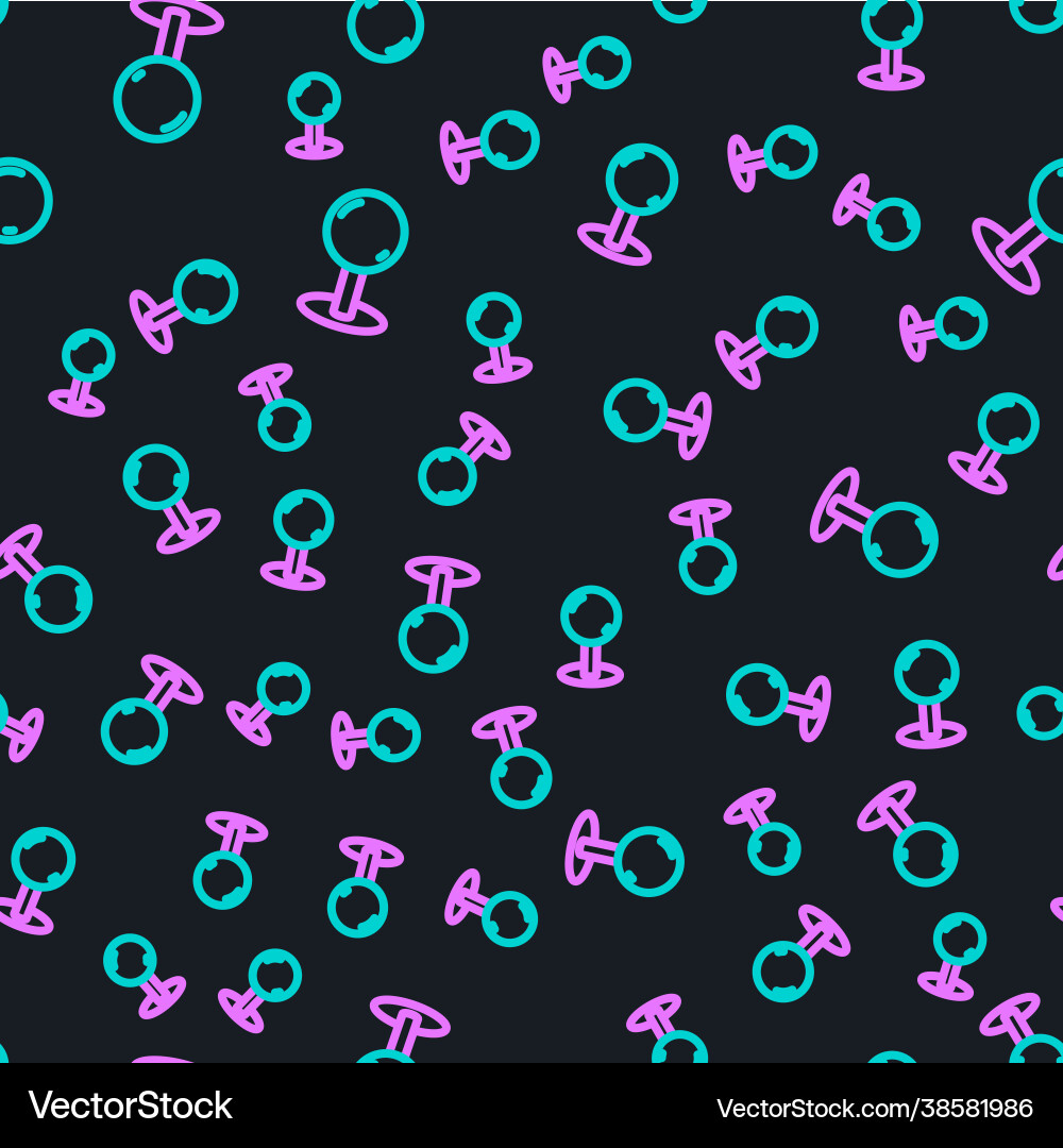 Line push pin icon isolated seamless pattern Line push pin icon isolated seamless pattern vector image