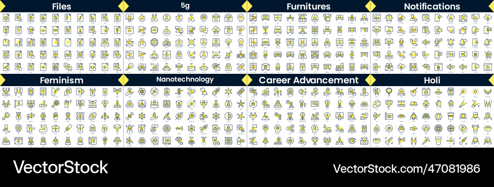 Linear style icons pack in this bundle include Linear style icons pack in this bundle include vector image