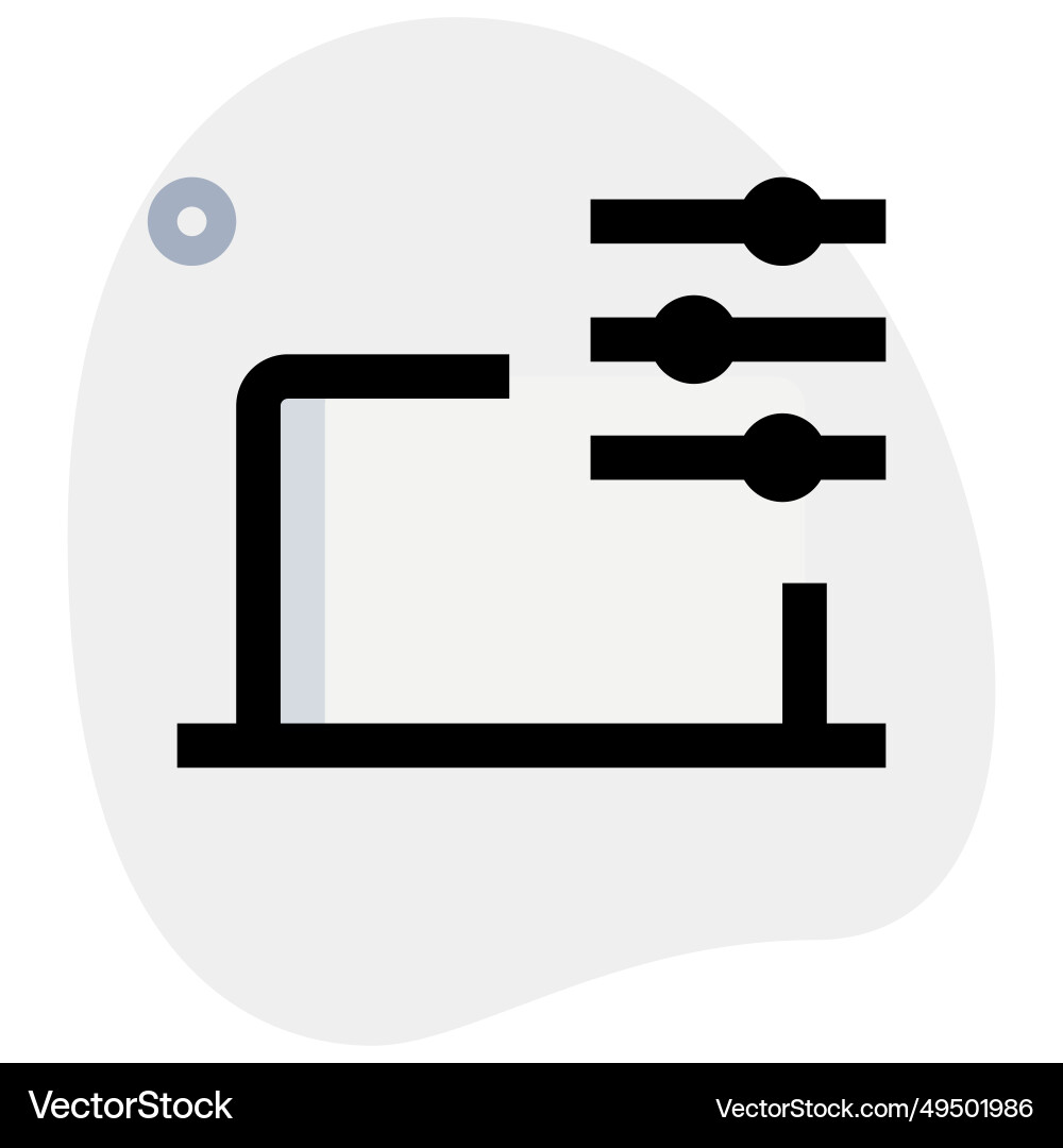 Modifying sound settings with equalizer in laptop Vector Image