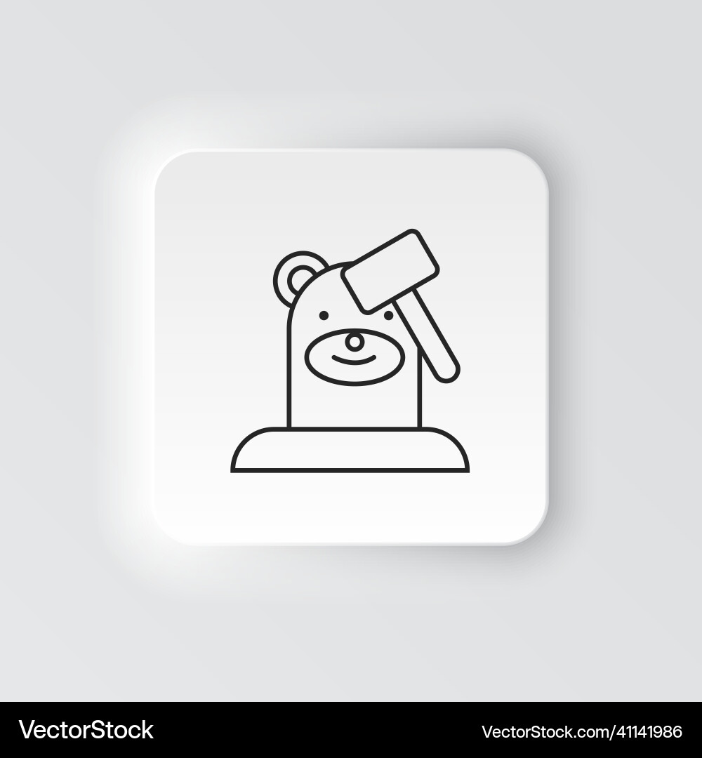 Mole game whack retro arcade neumorphic style Mole game whack retro arcade neumorphic style vector image