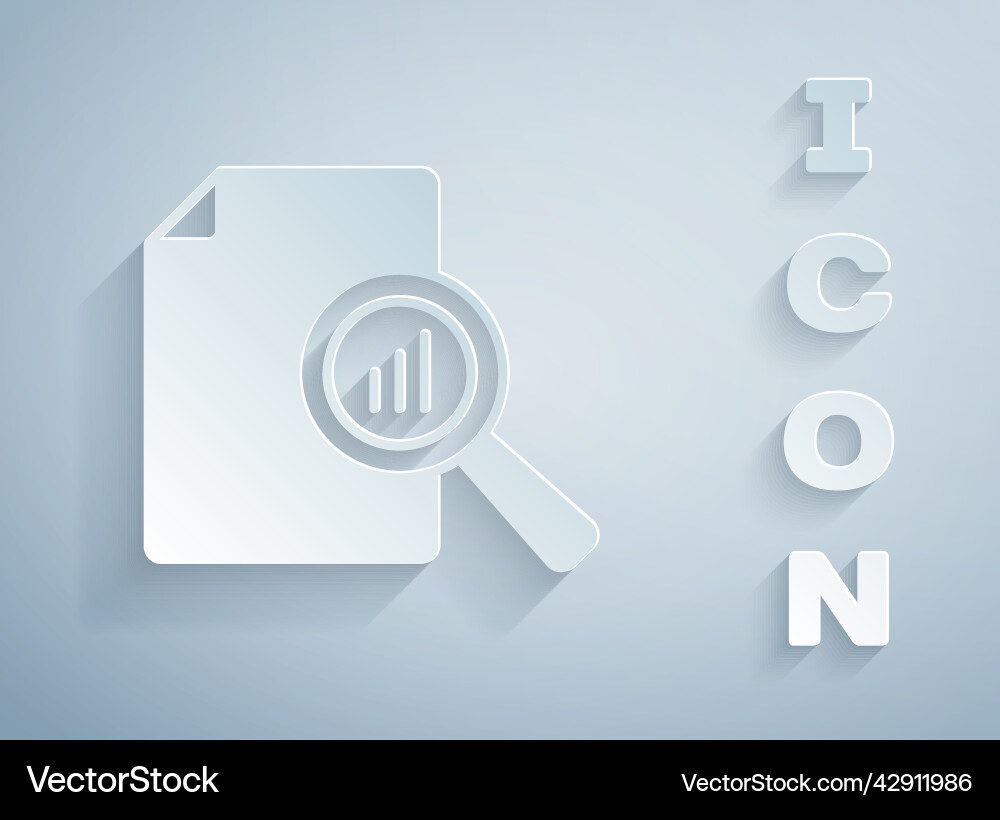 Paper cut document with graph chart icon isolated Paper cut document with graph chart icon isolated vector image