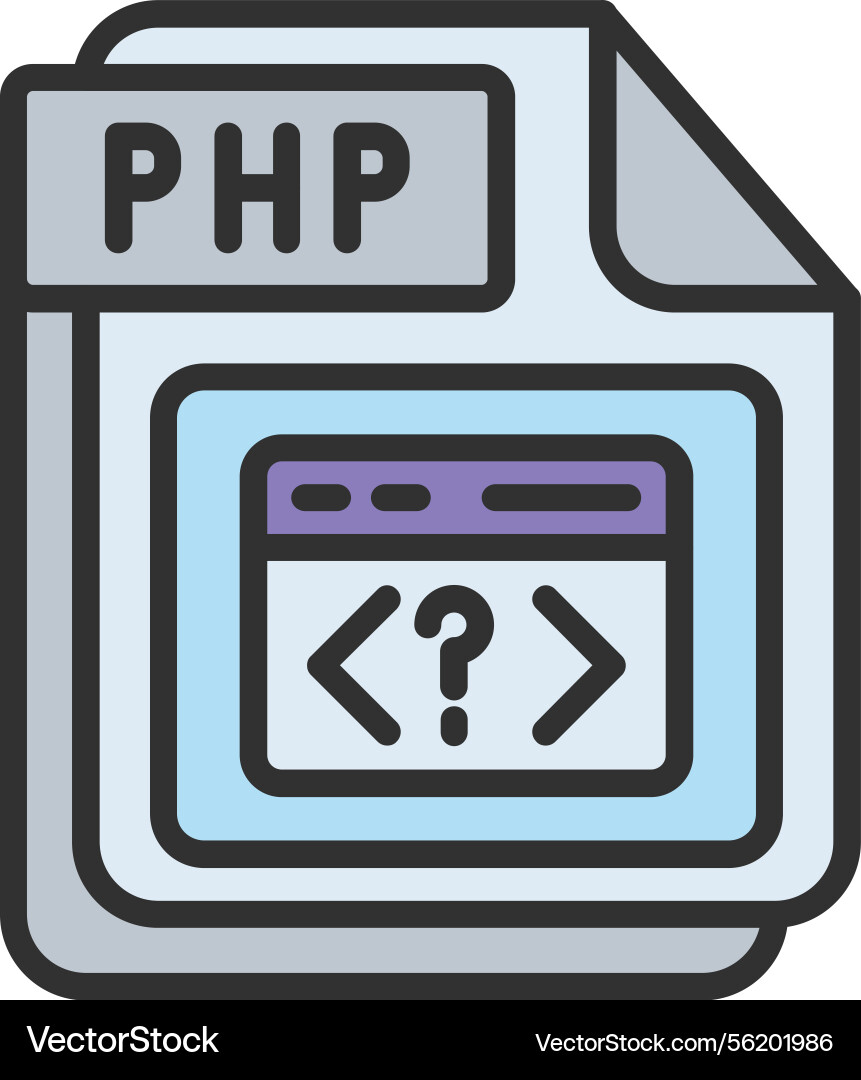 Php outline filled icon vector image