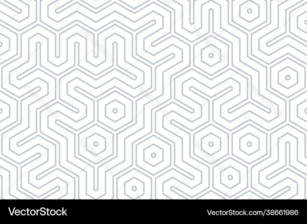 Seamless geometric pattern with hexagons and lines Seamless geometric pattern with hexagons and lines vector image