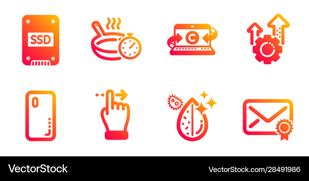 Seo gear frying pan and dirty water icons set Seo gear frying pan and dirty water icons set vector image