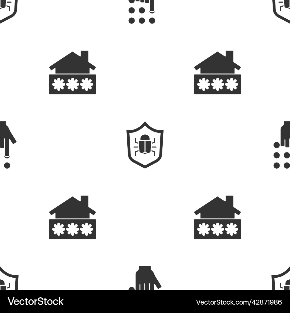 Set password protection system bug and house Set password protection system bug and house vector image