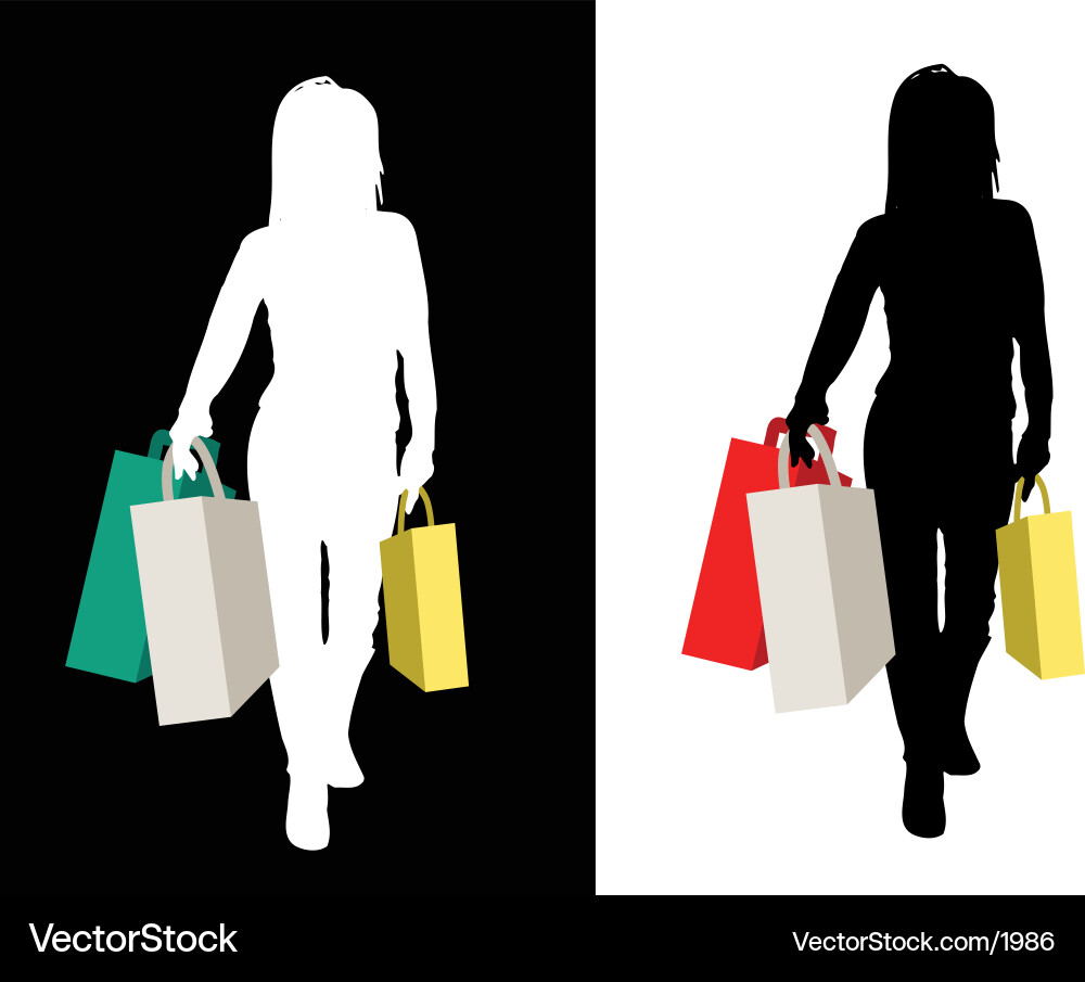 Shopping Silhouette Vector Image