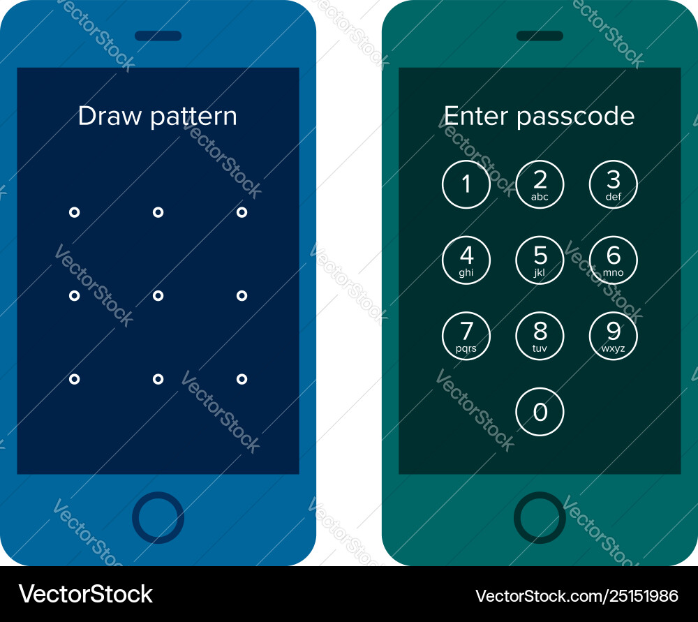 Smartphone with draw pattern and enter passcode Vector Image