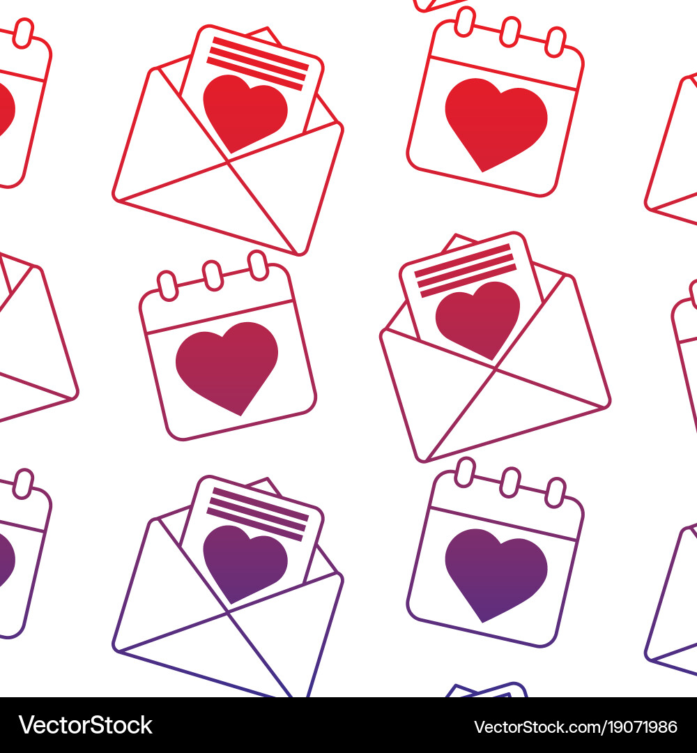 Valentines day calendar message seamless pattern Vector Image