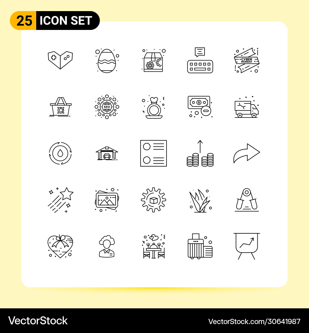 25 universal lines set for web and mobile Vector Image