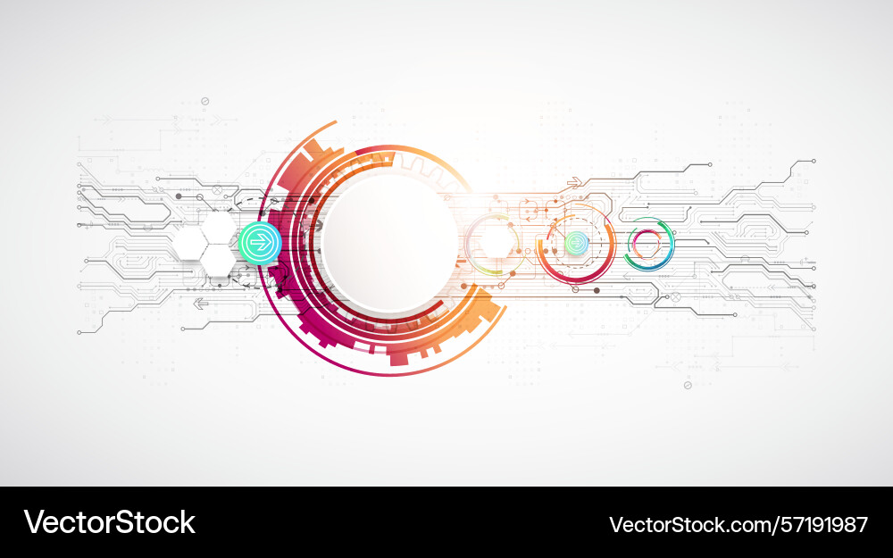 Abstraction on the theme of tech circles Abstraction on the theme of tech circles vector image