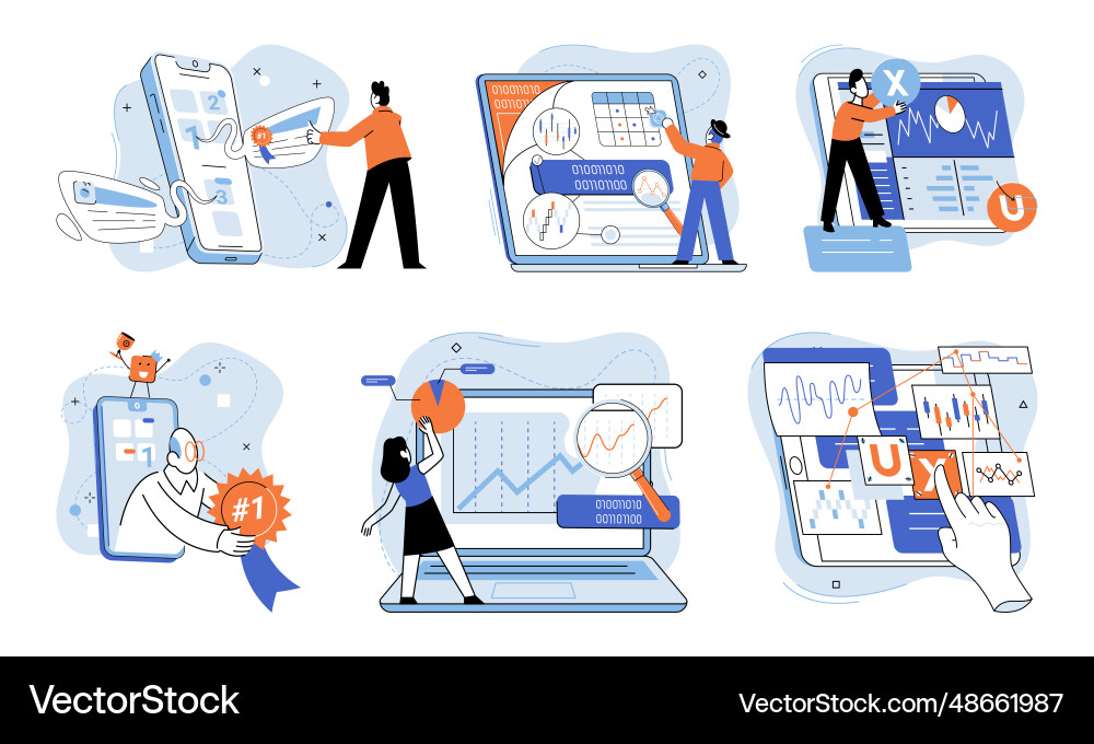 Application testing metaphor app test Application testing metaphor app test vector image