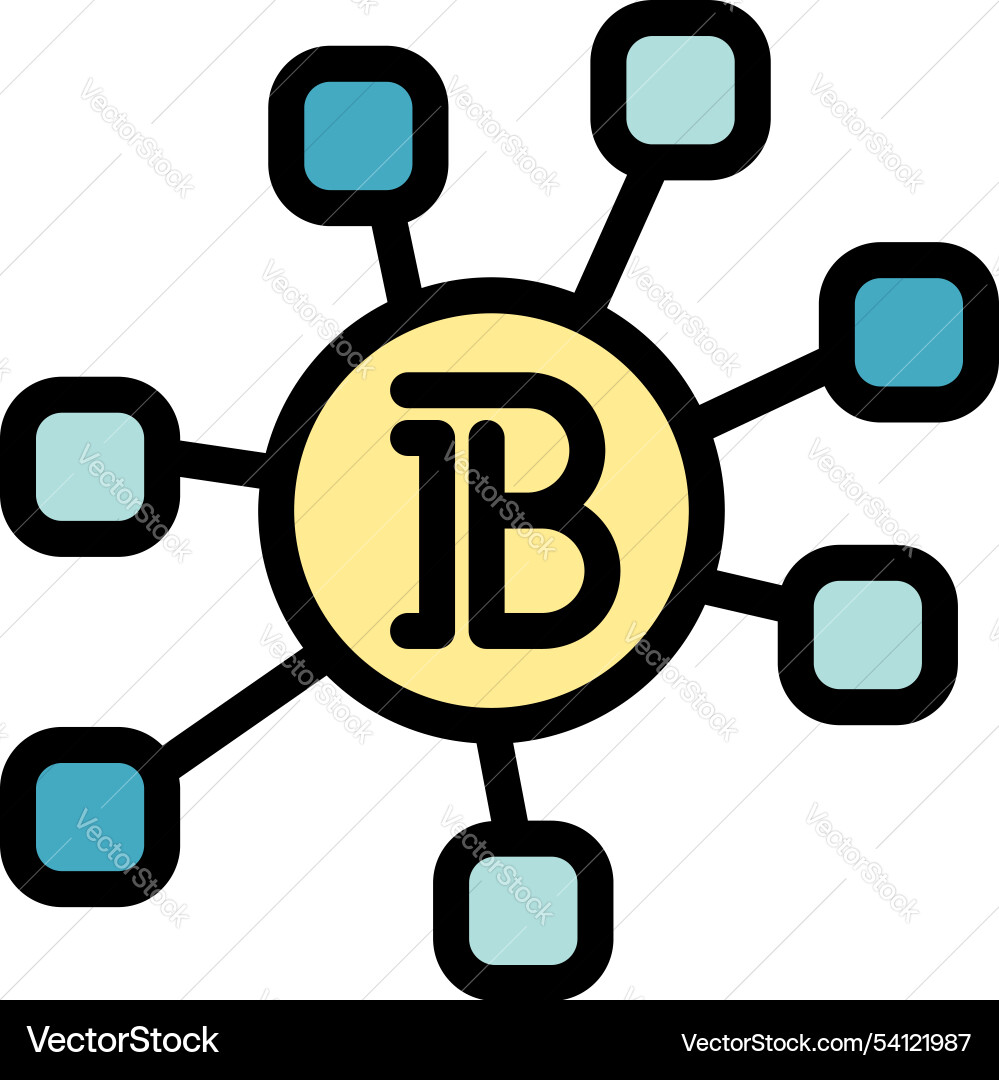 Blockchain technology connecting multiple devices Blockchain technology connecting multiple devices vector image