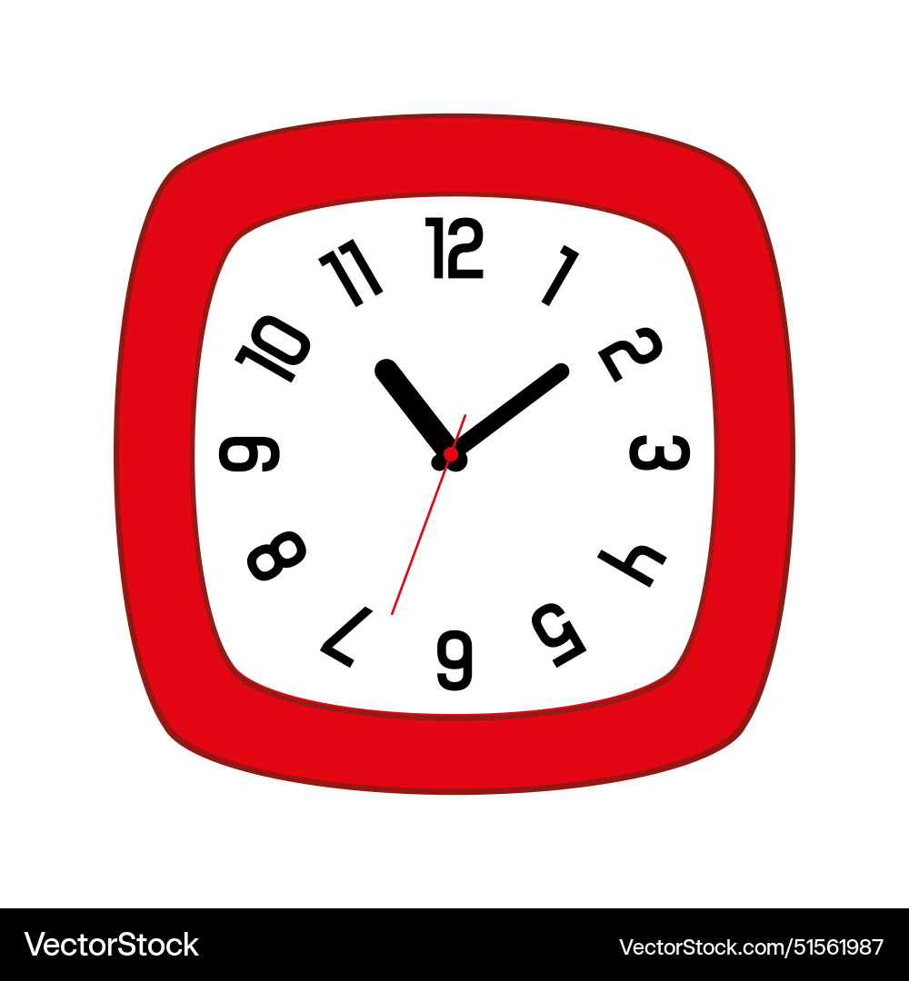 Clock isolated on white background Royalty Free Vector Image