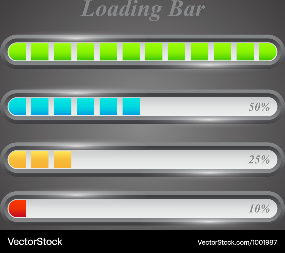 Colorful Loading Bar Set vector image