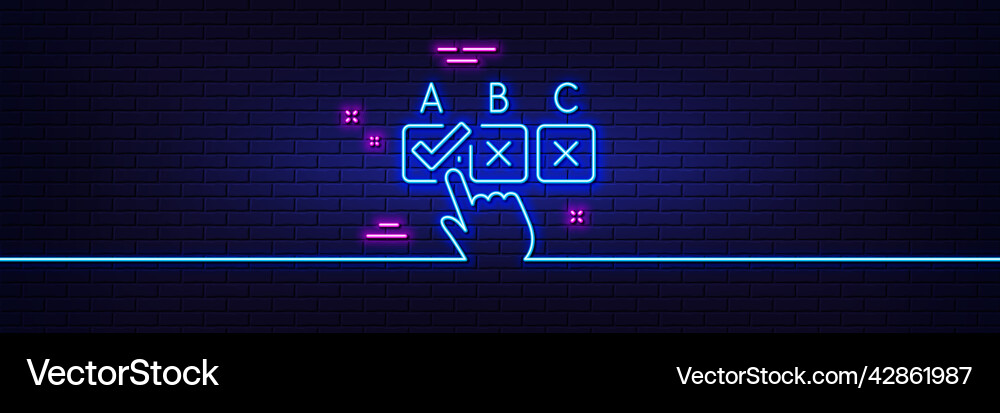 Correct checkbox line icon select answer sign Correct checkbox line icon select answer sign vector image