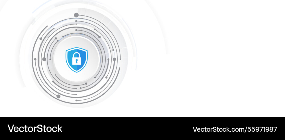 Cyber security lock on circuit board abstract Cyber security lock on circuit board abstract vector image