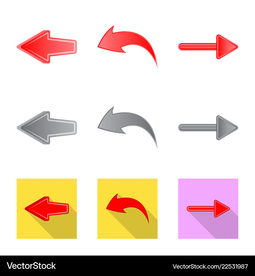 Design of element and arrow symbol set vector image