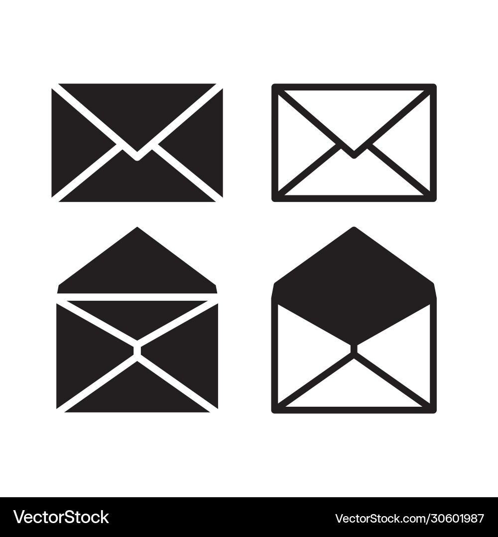 Email icon envelope set message design Vector Image