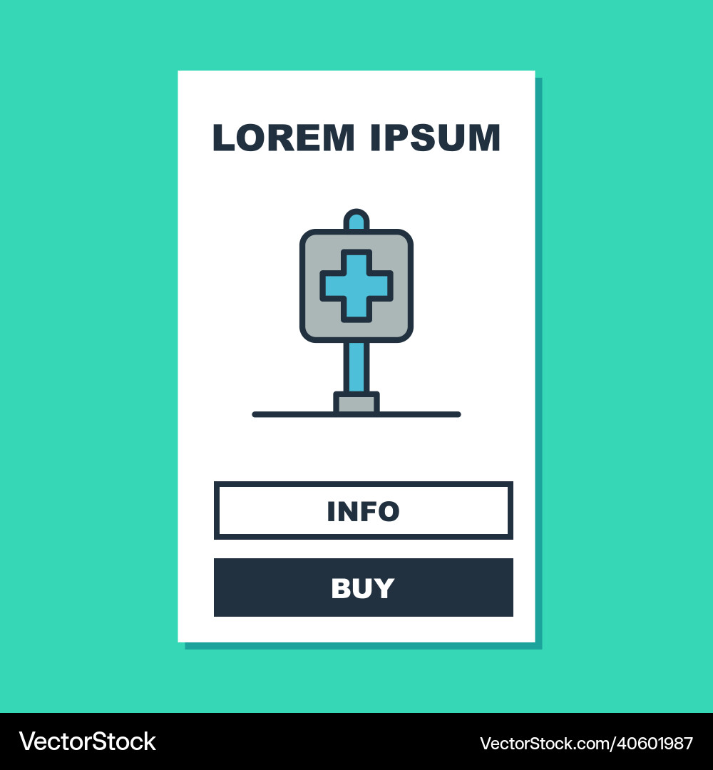Filled outline medical map pointer with cross Filled outline medical map pointer with cross Vector Image
