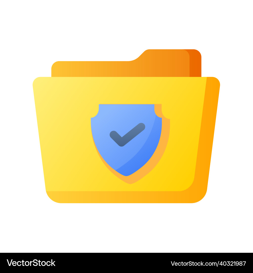 Folder secure shield encryption single isolated Folder secure shield encryption single isolated Vector Image