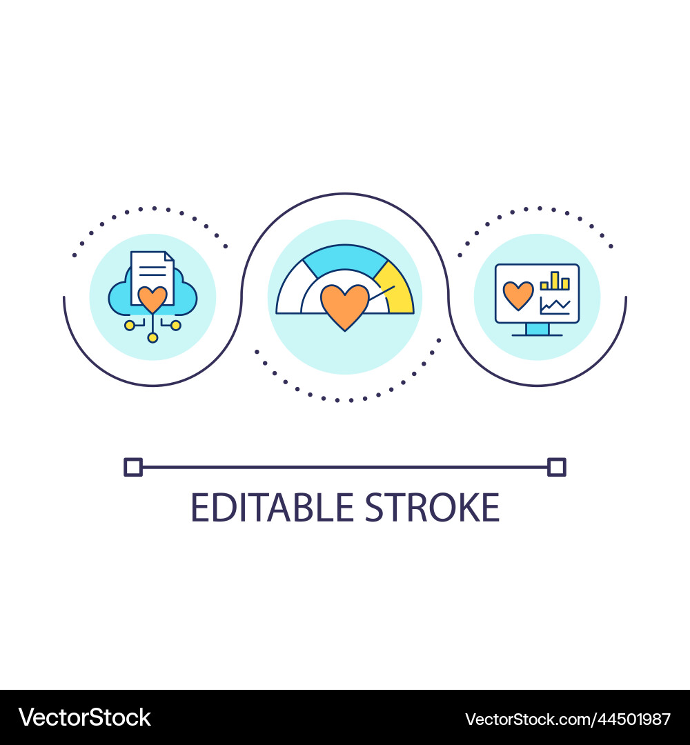 Heart monitoring machine loop concept icon Vector Image