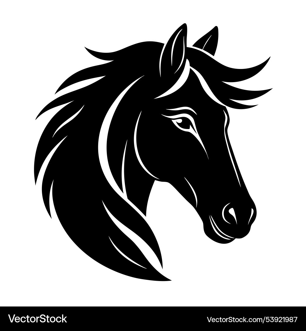 Horse Head Silhouette Vector Image