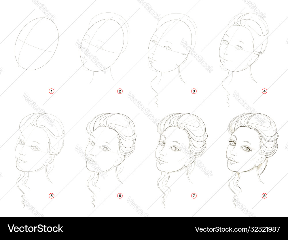 How create step pencil drawing page shows How create step pencil drawing page shows vector image