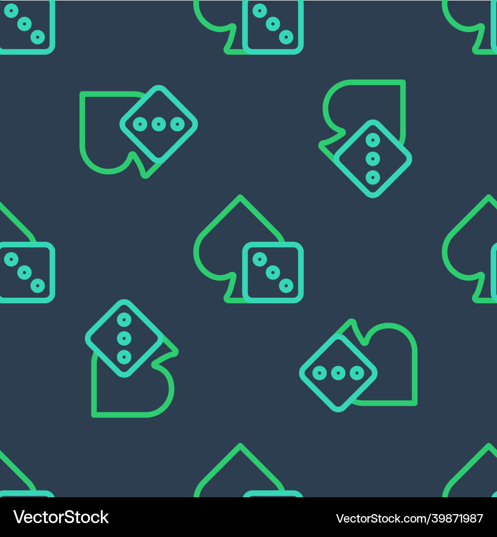 Line game dice icon isolated seamless pattern Vector Image