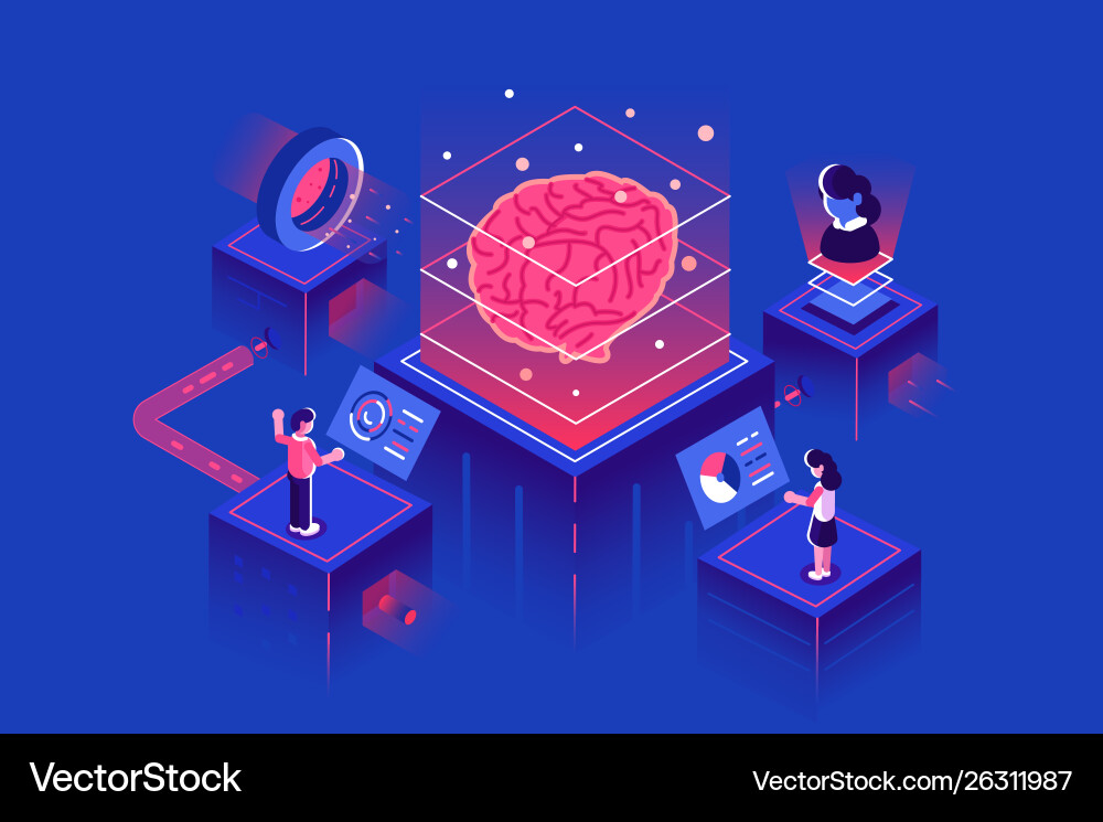 Machine learning artificial intelligence vector image